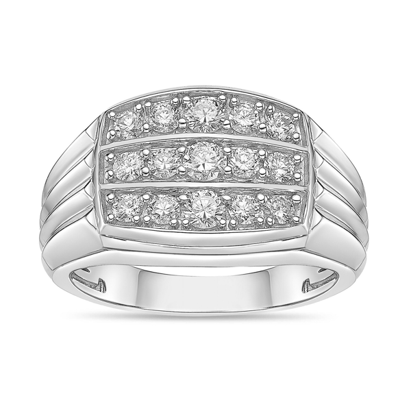 Mens Lynx Sterling Silver 1ctw. Lab-Grown Diamond Ring