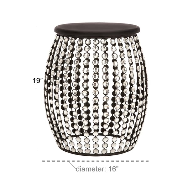 9th & Pike&#174; Black Modern Glam Accent Table