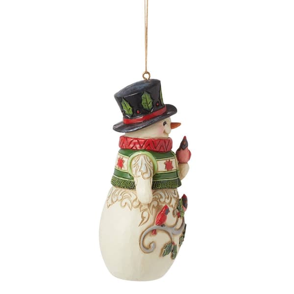 Jim Shore Heartwood Creek Snowman w/ Cardinal Christmas Ornament