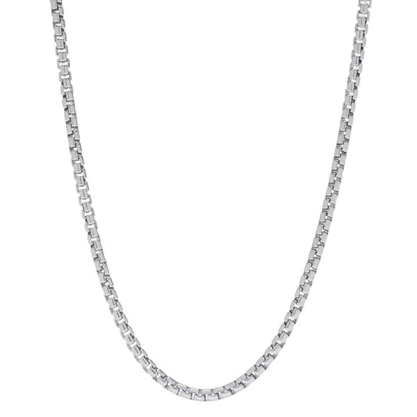 Sterling Silver Round Box Chain Necklace - image 