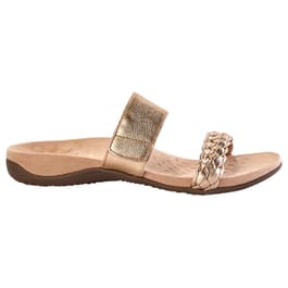 Womens Vionic Jeanne Slide Sandals - Gold Metallic