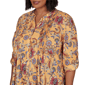 Plus Size Ruby Rd. Must Haves Roll Tab Sleeve Floral Vines Blouse - image 5