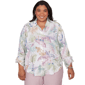 Plus Size Alfred Dunner Vintage Charm Tropical Button Front Tie - image 1