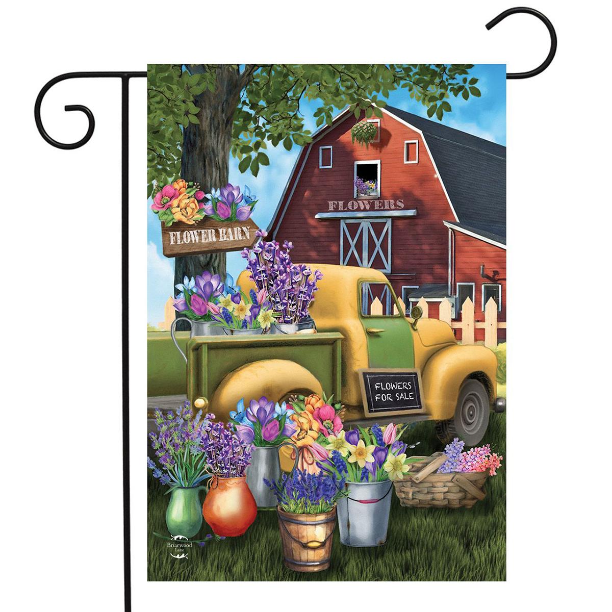 Briarwood Lane Flower Barn Spring Garden Flag