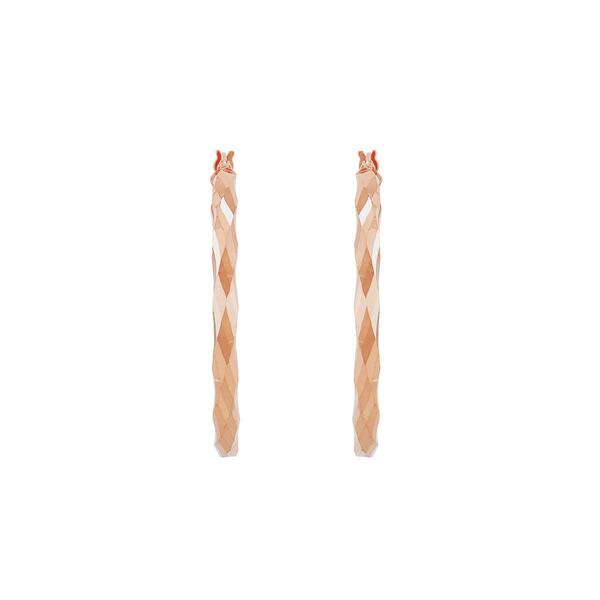 Gold Classics&#8482; Rose Gold Diamond Cut Twist Tube Hoop Earrings