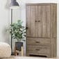 South Shore Versa 2 Door Weathered Oak Armoire with Drawers - image 1