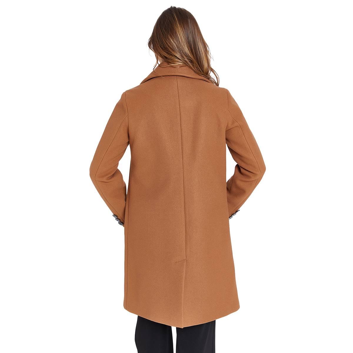 Womens Nine West Single Breasted Faux Wool Coat