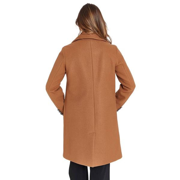 Womens Nine West Single Breasted Faux Wool Coat