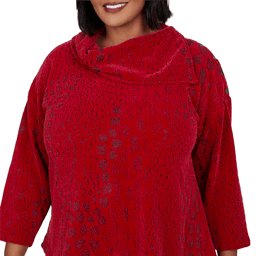 Plus Size Ruby Rd. Happy Holidays Mixed Animal Textured Sweater
