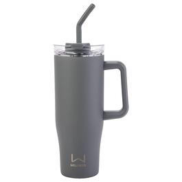 40oz. Double Wall Stainless Steel Tumbler w/ Handle - Grey