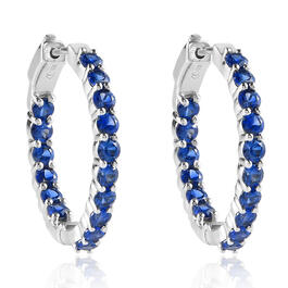 Gemstone Classics&#8482; Created Sapphire Hoop Earrings