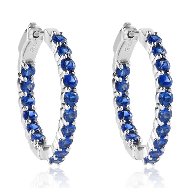Gemstone Classics™ Created Sapphire Hoop Earrings