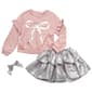 Toddler Girl Little Lass&#174; Ruffle Bow Top & Metallic Skort Set - image 2