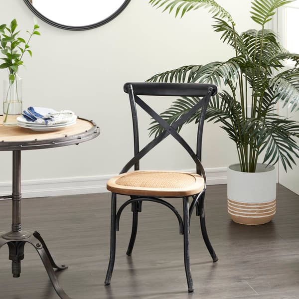 9th & Pike&#174; Black Metal Farmhouse Dining Chair