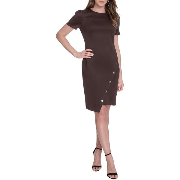 Womens Tommy Hilfiger Short Sleeve Asymmetric Button Sheath Dress