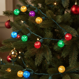 Hofert 6.5ft. Multicolor Tinsel Filled Globe Light Set