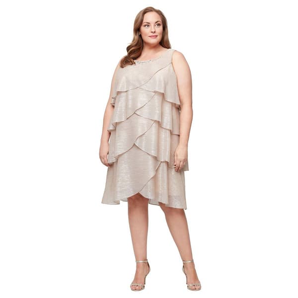 Plus Size SLNY 2pc. Shimmer Tier Jacket Dress