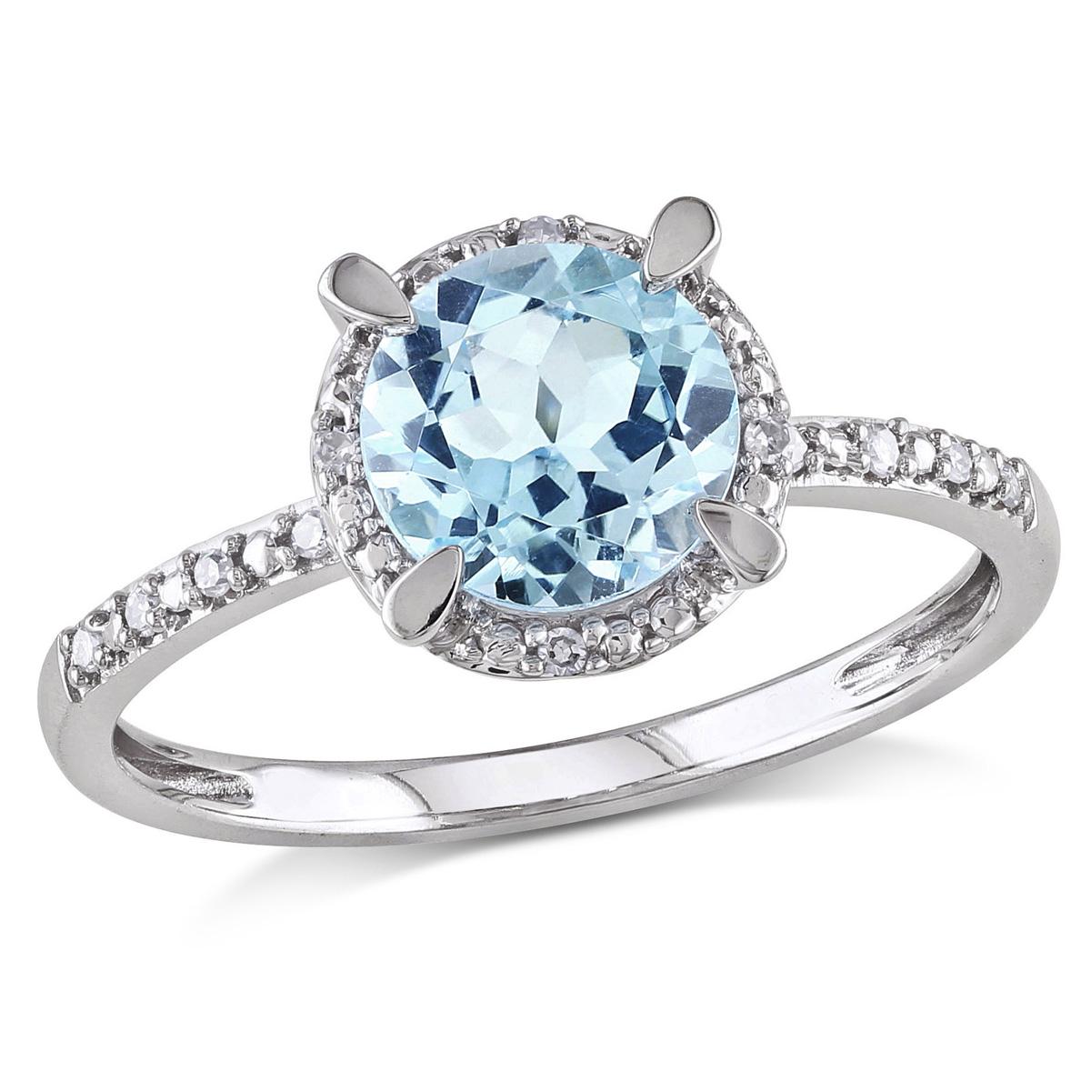 Gemstone Classics™ 10kt. White Gold Diamond Sky Blue...
