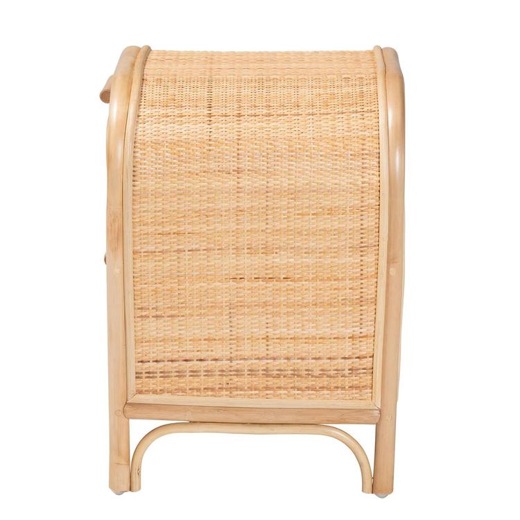 bali & pari Adrika Bohemian Natural Rattan 2-Drawer Nightstand