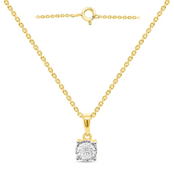 Nova Star(R) Yellow Gold Lab Grown Diamond Solitaire Pendant