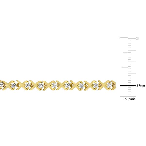Sterling Silver 18kt. Gold Dew Moissanite Tennis Bracelet
