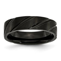 Mens Endless Affection(tm) 6mm Swirl Design Black IP Plated Band