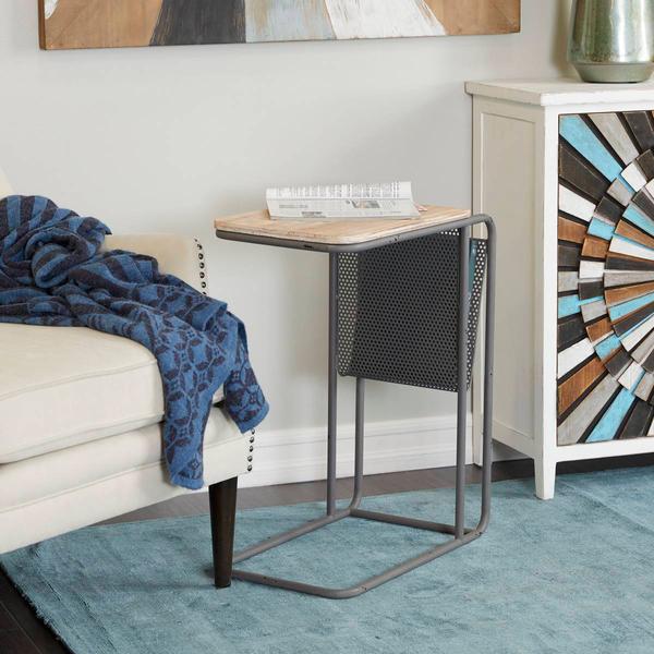 9th & Pike® Black Metal Industrial Accent Table