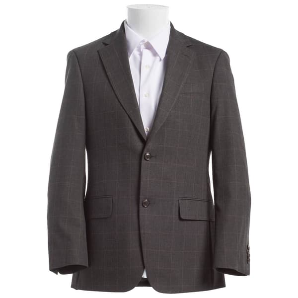 Mens Tommy Hilfiger Windowpane Suit Jacket - Grey/Brown - image 