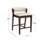 HH2 Home Dresden Walnut Fabric Counter Height Stool - image 6