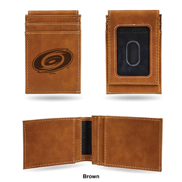 Mens NHL Carolina Hurricanes Faux Leather Front Pocket Wallet