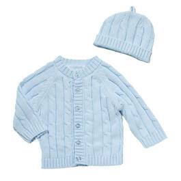 Baby Boy &#40;NB-6M&#41; Baby Dove Cozy Knit Sweater w/ Hat