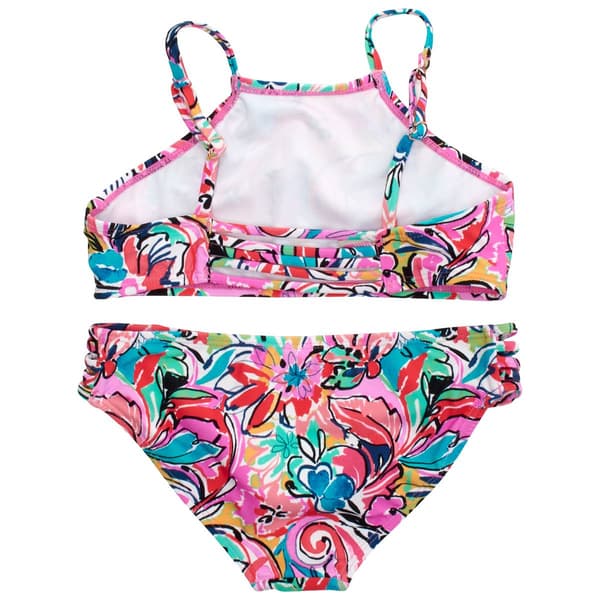 Girls (7-16) Raisins Halter Electric Flamingo Swim Set