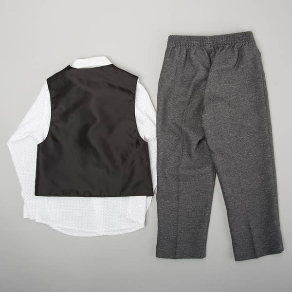 Boys &#40;4-7&#41; Van Heusen Vest & Button Down Set w/ Clip On Tie -Grey