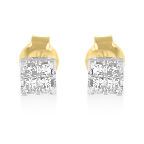 Diamond Classics™ 10kt. Princess Diamond Quad Stud...