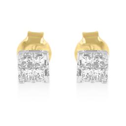 Diamond Classics(tm) 10kt. Princess Diamond Quad Stud Earrings