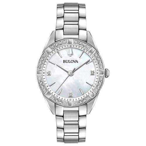 Womens Bulova White Dial Bracelet Watch - 96R228