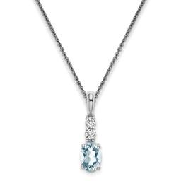 14kt. White Gold Round Aquamarine Necklace