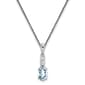 14kt. White Gold Round Aquamarine Necklace - image 1