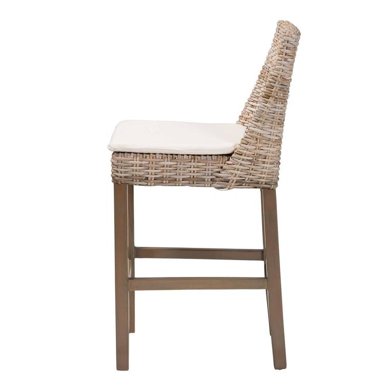 bali & pari Toby Modern Bohemian Kubu Rattan Counter Stool