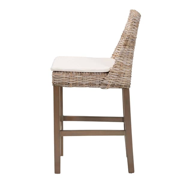 bali & pari Toby Modern Bohemian Kubu Rattan Counter Stool
