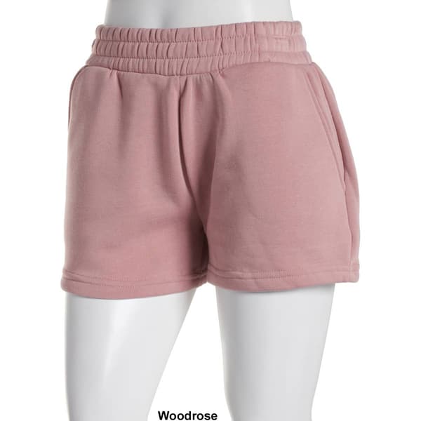 Juniors Moral Society Pull On Fleece Elastic Waist Shorts