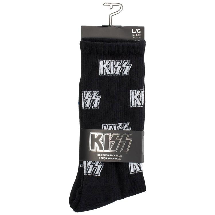 Mens Perri''s Kiss Logo Crew Socks - Black
