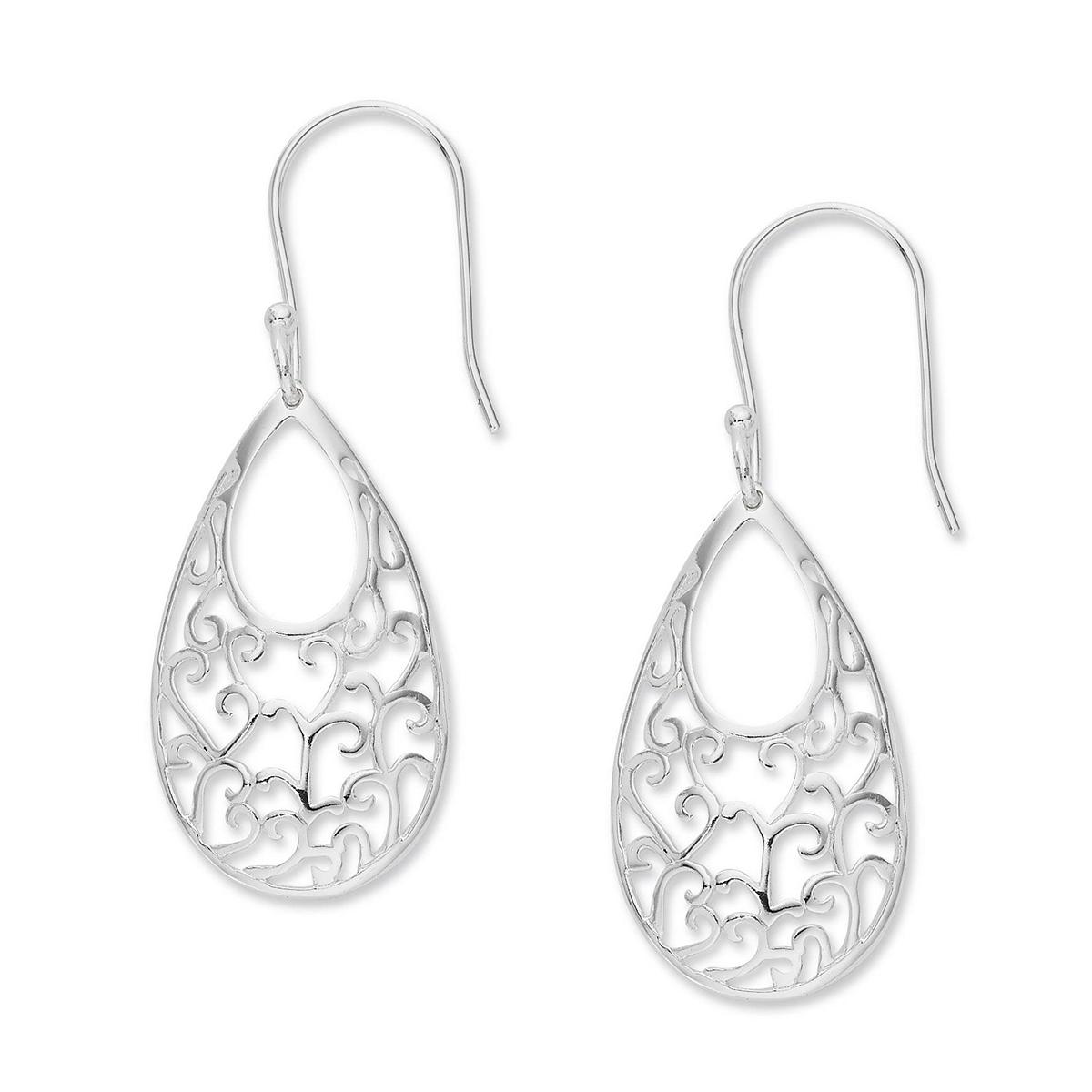 Danecraft 40mm Sterling Silver Teardrop Filligree Earrings