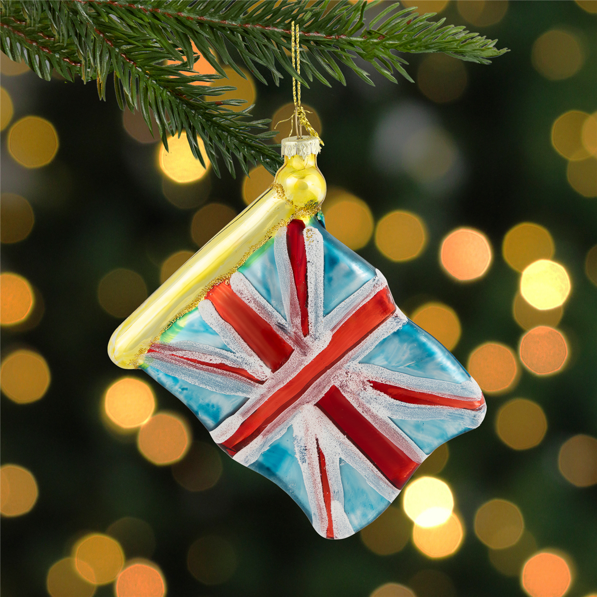Northlight 3.5in. Union Jack Flag Glass Christmas Ornament