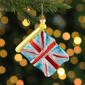 Northlight 3.5in. Union Jack Flag Glass Christmas Ornament - image 2