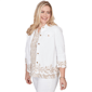 Petite Alfred Dunner Natural Wonder Embroidered Denim Jacket - image 3