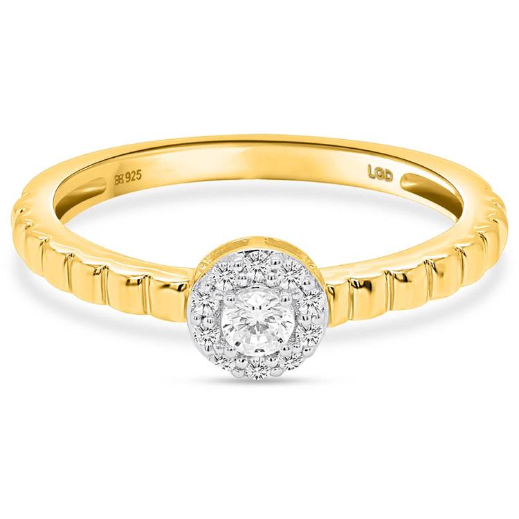 Nova Star® Yellow Gold 1/5ctw. Lab-Grown Diamond Promise Ring