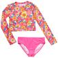 Girls &#40;7-12&#41; Bmagical 2pc. Floral Rash Guard & Solid Swim Set - image 2