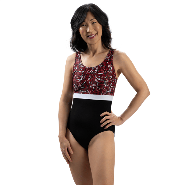 Womens Dolfin® Color Block Moderate Scoop Back One Piece Swimsuit