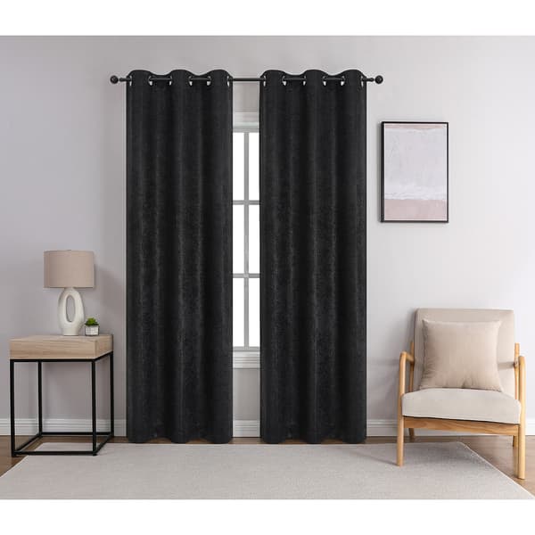 Cambrie Embroidered 2pk Blackout Grommet Curtains - image 